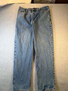 Army Navy Men's Straight Leg Flannel Lined Denim Jeans Size 36